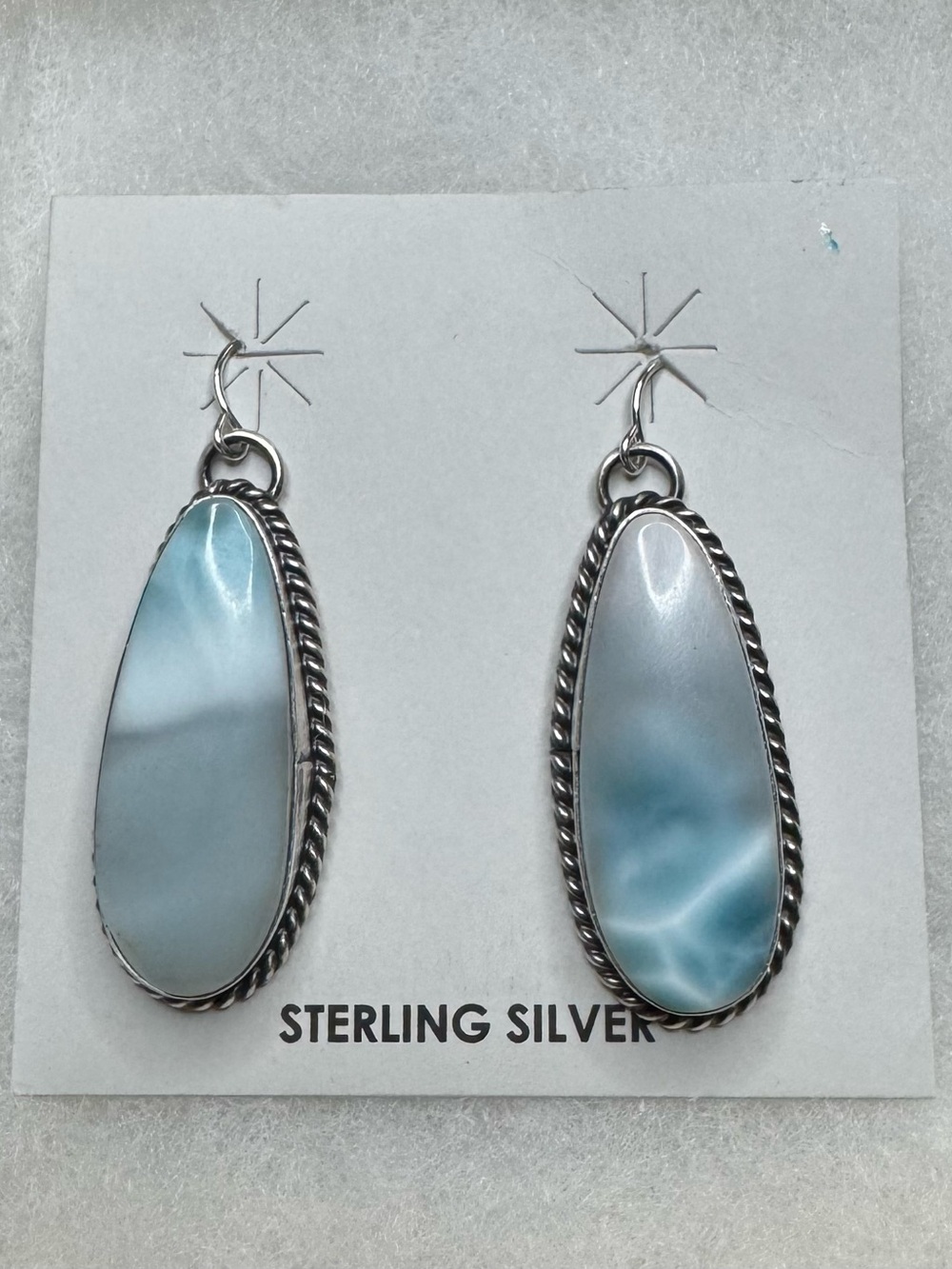 Larimar Teardrop Drop Earrings - Blue